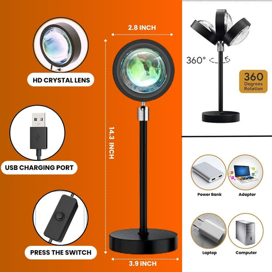 4 in 1 Color Changing Sunset Projection Lamp